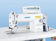 Máquina de costura duplo arrasto com lacadeira de grande capacidade, Juki DLN5410NJ-7-WB/AK85/SC920/CP180, motor servo, tampo e bancada nacional