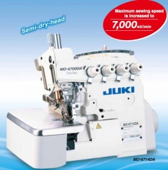Máquina de costura Juki MO6714DA-BE6-44H//G39/Q141-BB0 - 2 agulhas 4 fios, com motor servo direct drive, tampo e bancada nacional