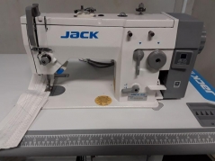 Maquina de costura zigzag Jack 20U-93Z, com mesa de trabalho e motor, ligacao electrica de 230 V