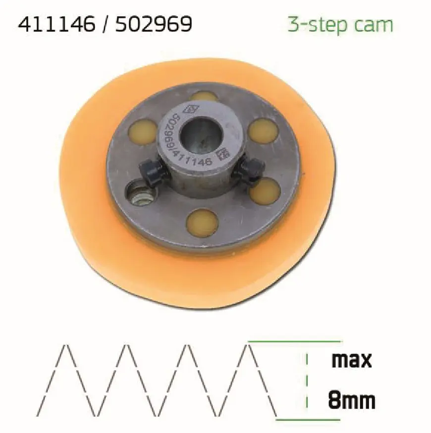 Cam de 3 pontos 8mm maquina zigzag Singer 457 EverPeak