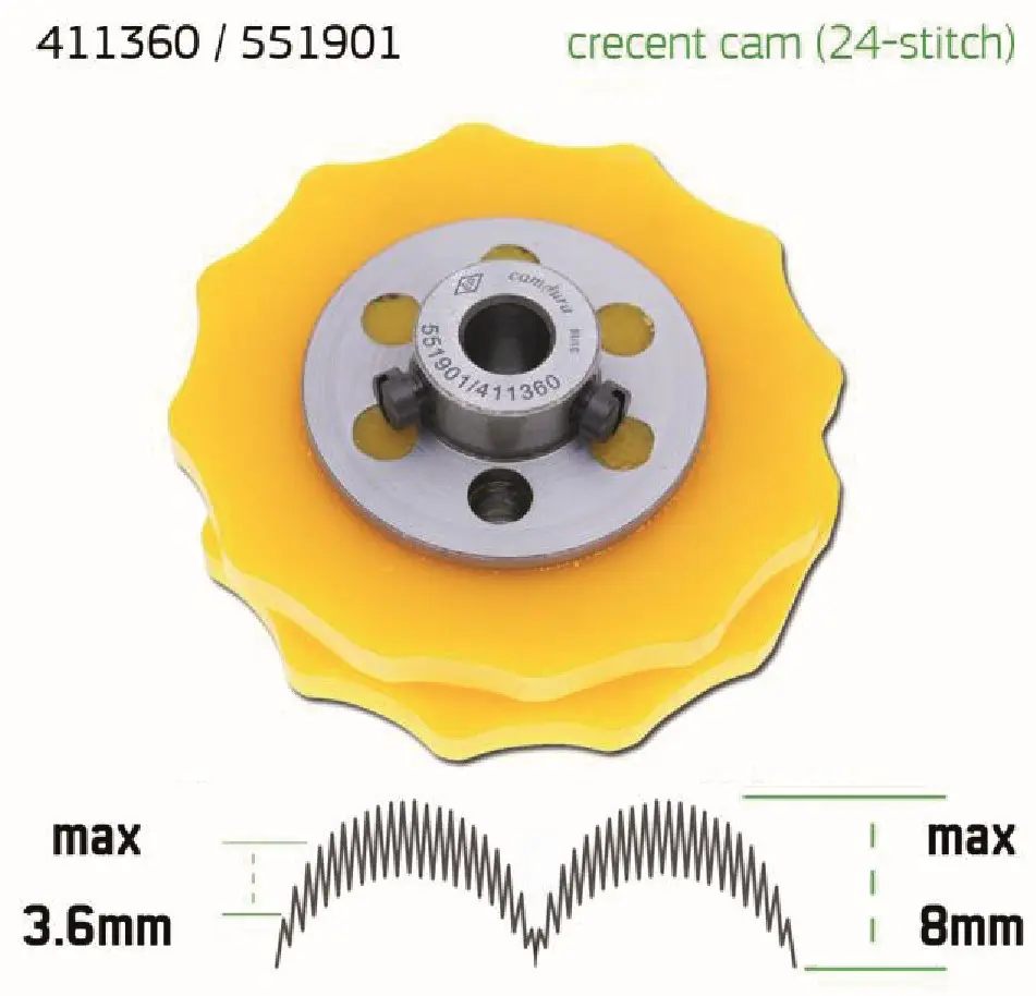 Cam de zigzag de 24 pontos 3.6mm - 8mm Singer 457 EverPeak