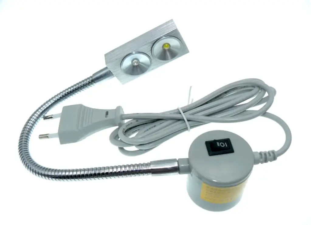 Candeeiro flexivel de 1 leds alta intensidade + 1 led ultravioleta