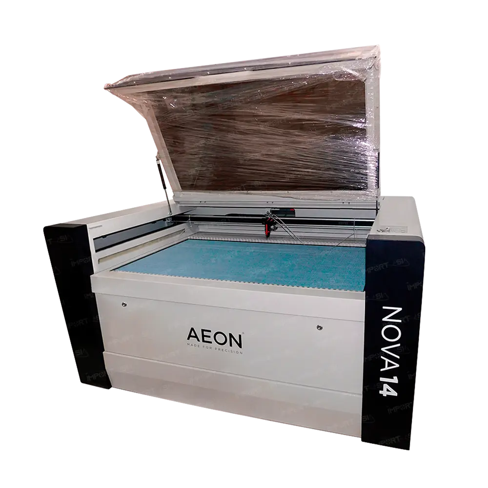 Equipamento laser CO2 para corte e gravação de materiais não metálicos Nova 14, Ampla área de trabalho de 1400 mm x 900 mm; Fonte laser CO2 de tubo de vidro selado com 130 W