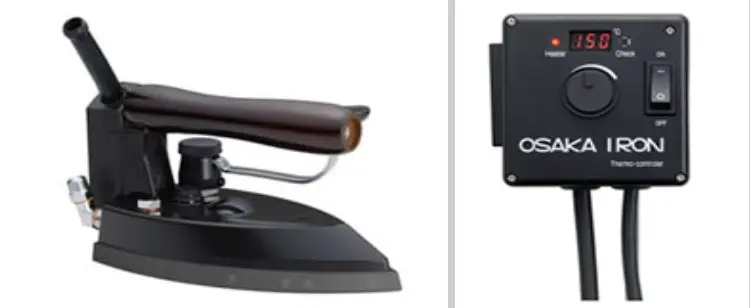 Ferro com aquecimento a vapor e aquecimento extra elétrico, control electrónico de temperatura J-4-R(DP) 220V Osaka Japan 