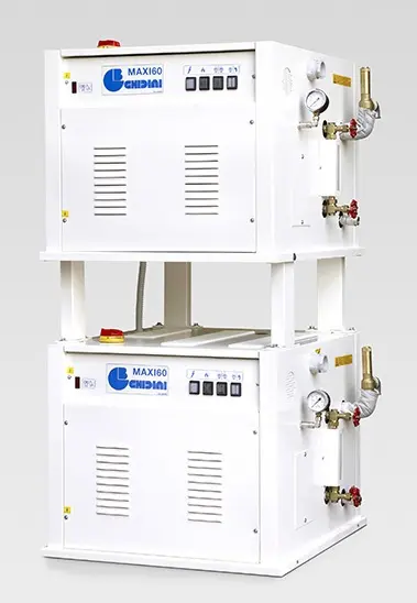 Gerador de vapor Ghidini MAXI 60 combi, com caldeira em Aço INOX 304 de 55 litros ( 4x 30kw) 158 Kg / h com regulação ajustavel de 4 a 8.5 BAR