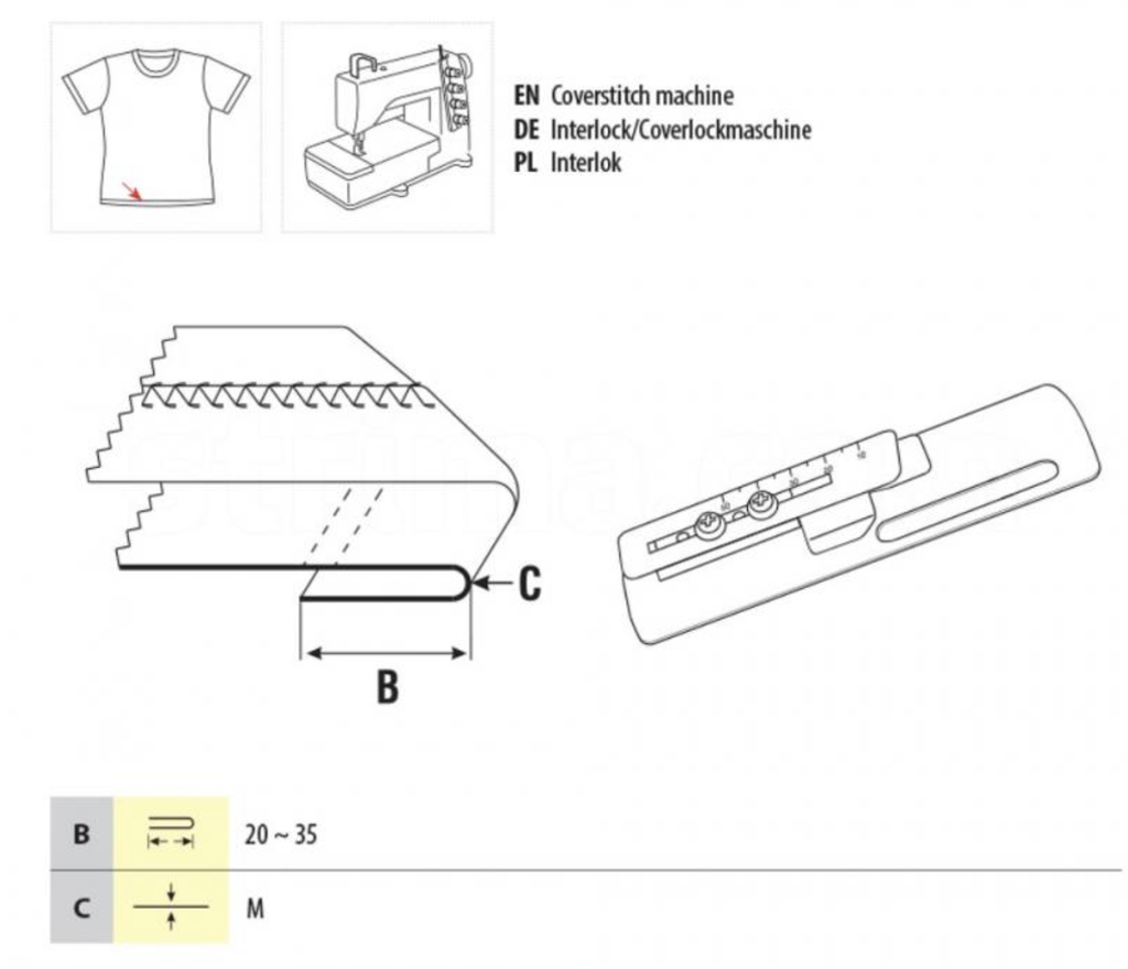 Guia de bainhas ajustavel 20-35mm