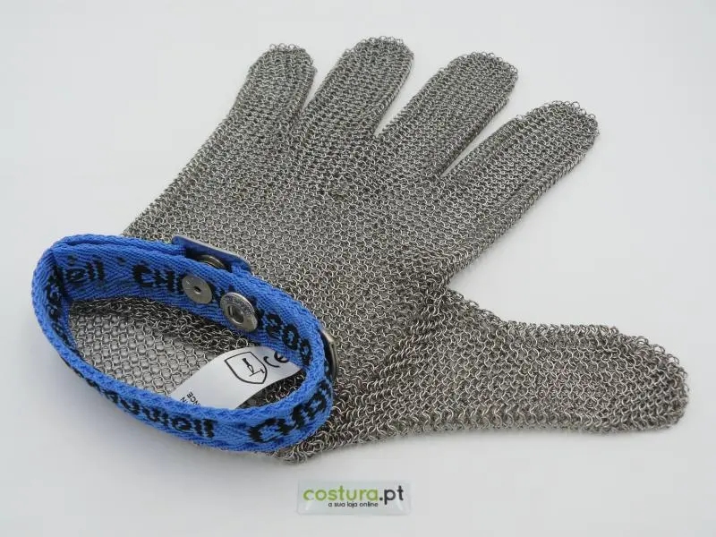 Luva metalica (Tamanho L) Azul
