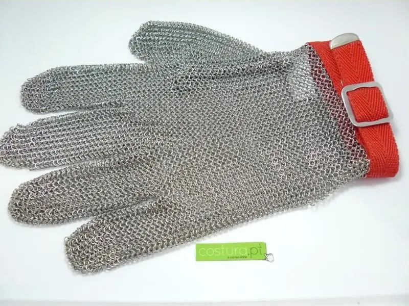 Luva metalica pequena (Tamanho M) Vermelha