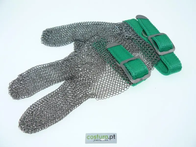Luva metalica pequena 3 dedos (Tamanho XS) Verde