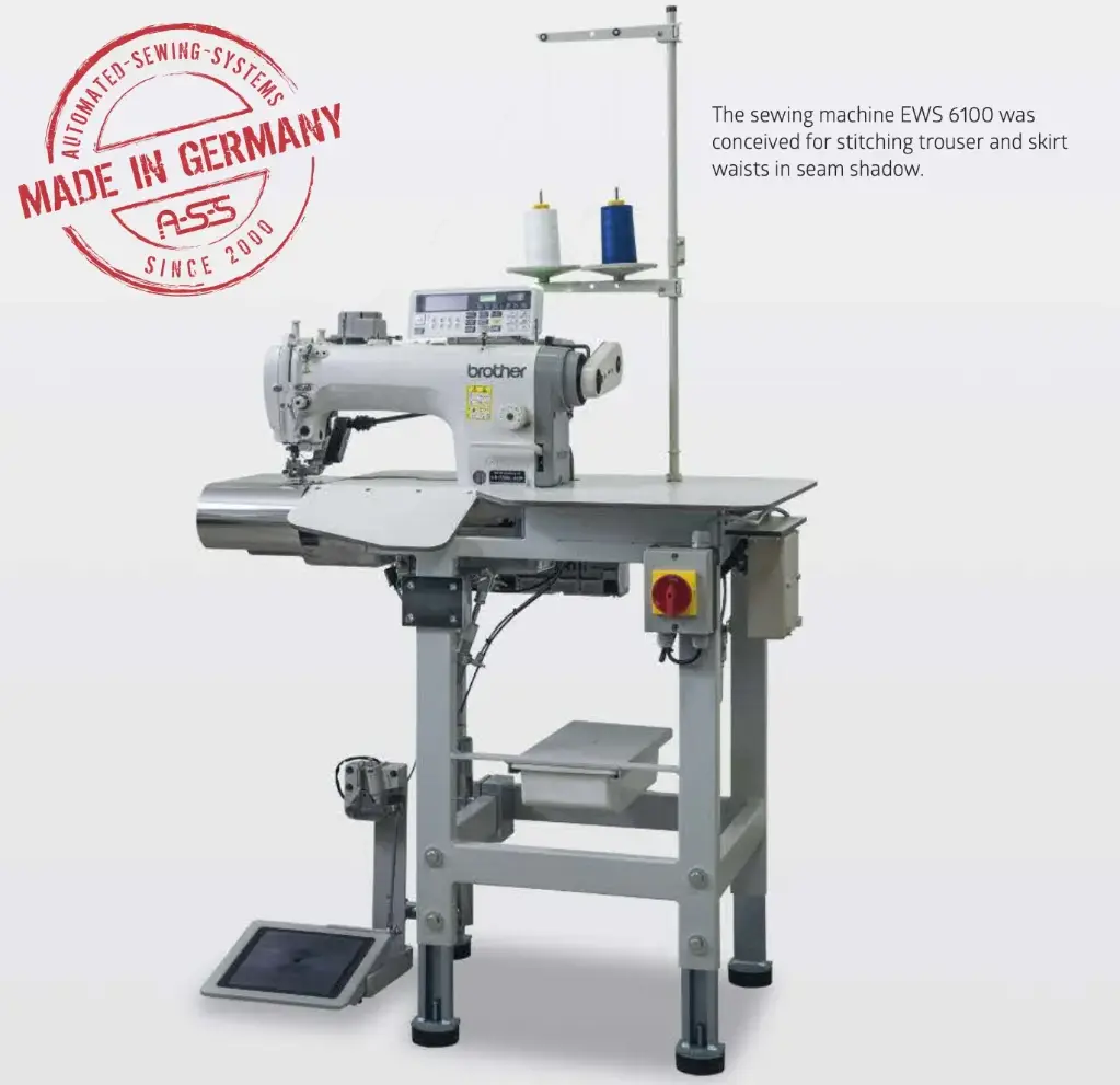 Maquina ASS modelo 6100 para pespontar cintos com pesponto escondido -PRODUÇÃO 8 / H - 600 CALÇAS