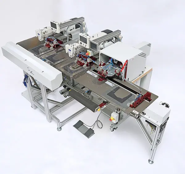 Maquina Automatica para vincar e pregar bolsos de chapa , de 2 cabeças de costura Brother BAS 342 Sip-Italy PS342FG2SIP.V2