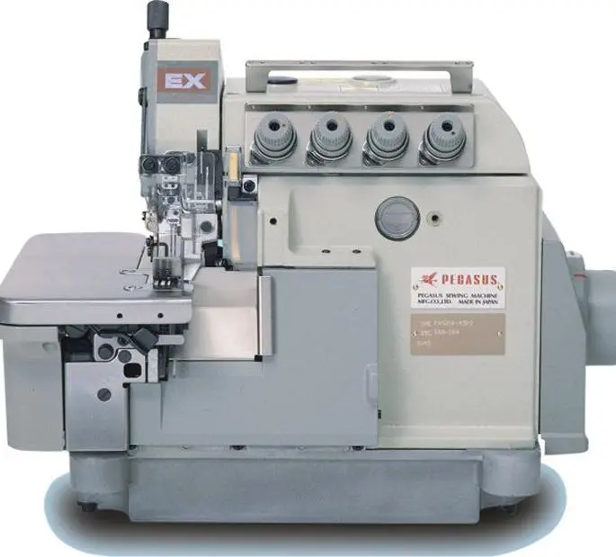 Maquina de costura corte e cose Pegasus EX5214 c / EFKA DC1500 AB221 acoplado e bancada nacional