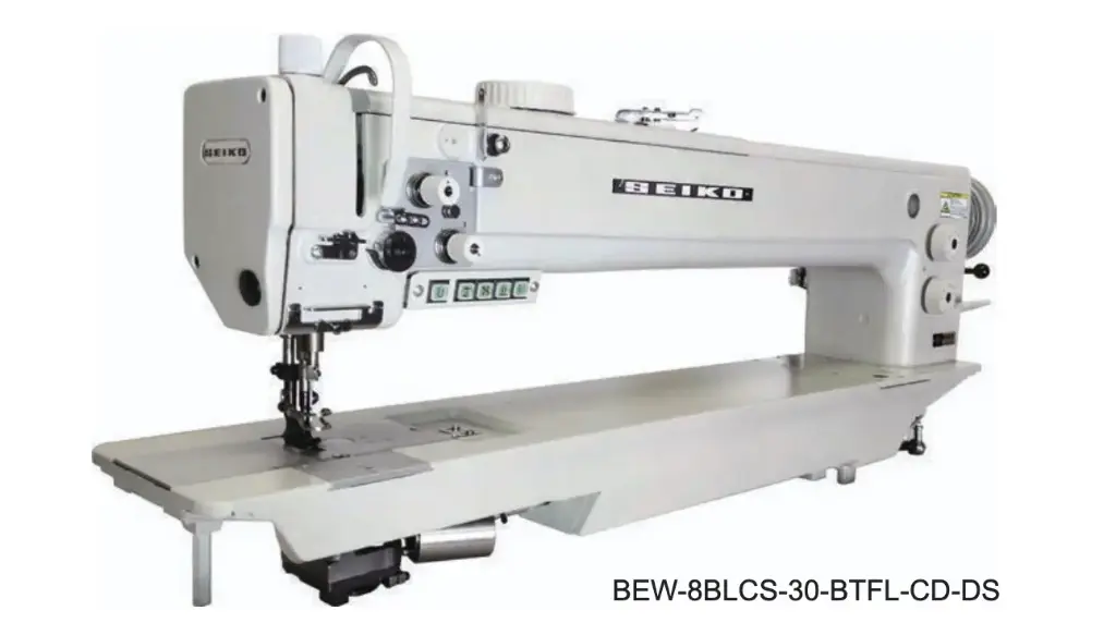 Maquina de costura de braco longo de 76cm Seiko BEW-8BLCS-30-BTFL-CD-DS triplo arrasto