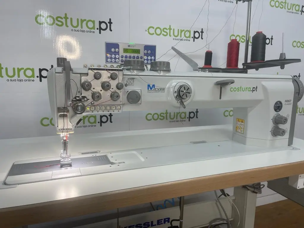 Maquina de costura de braço Longo 2 agulhas Durkopp Adler 867H-290362-70 E720 / 12-12, com motor DAC