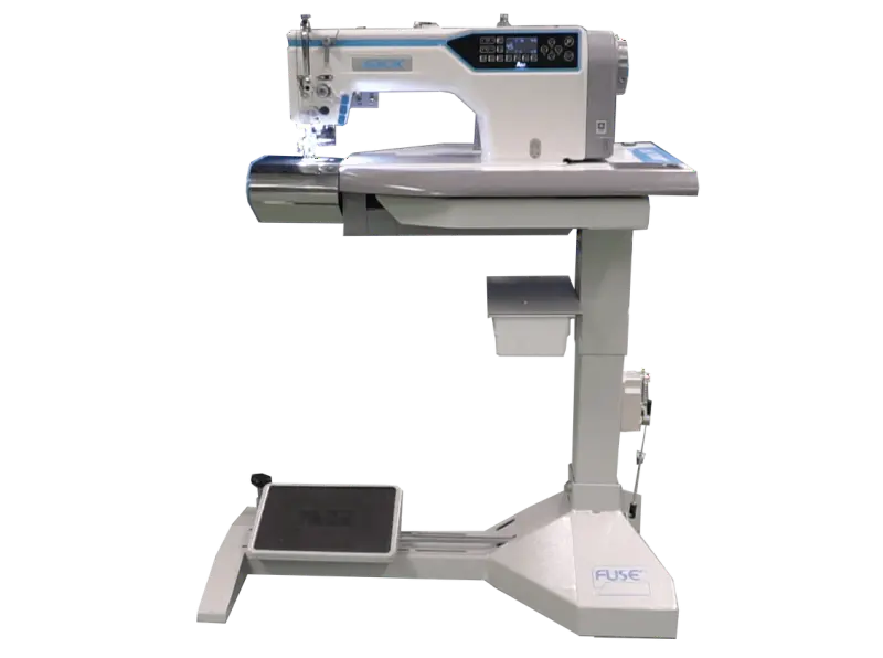 Maquina de costura ponto preso duplo arrasto Jack A6-FE-H-PK.ITA para pespontar cintos, com motor servo