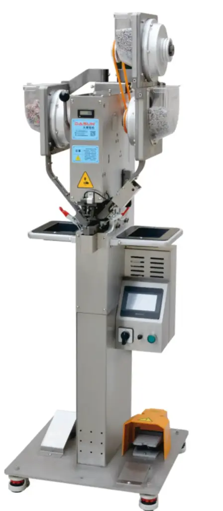 Maquina de meter molas automatica DS90 3K, para meter macho e femea, com motor servo e programador touch