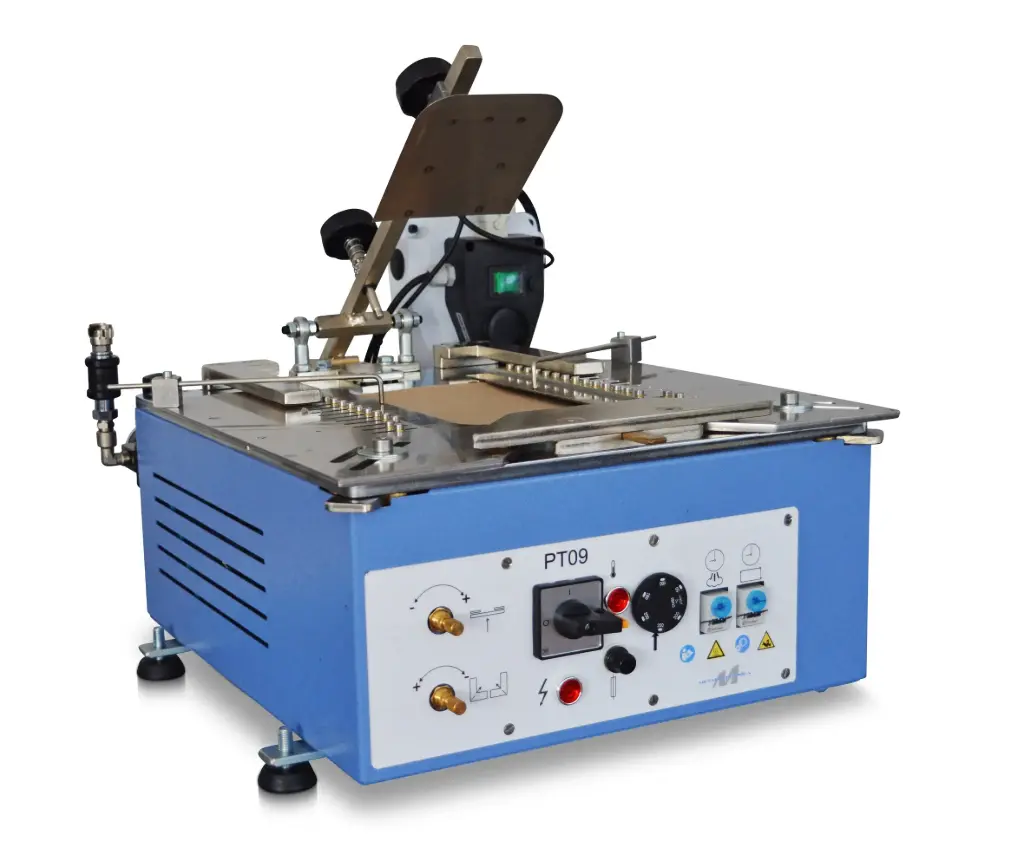 Maquina de vincar bolsos METALMECCANICA PT09, com matriz ajustavel universal