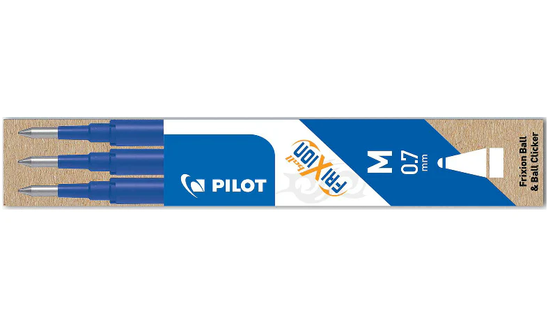 Pack de 3 recargas esfer. clicker Pilot Frixion 0.7mm ( Sai com vapor ) - Azul
