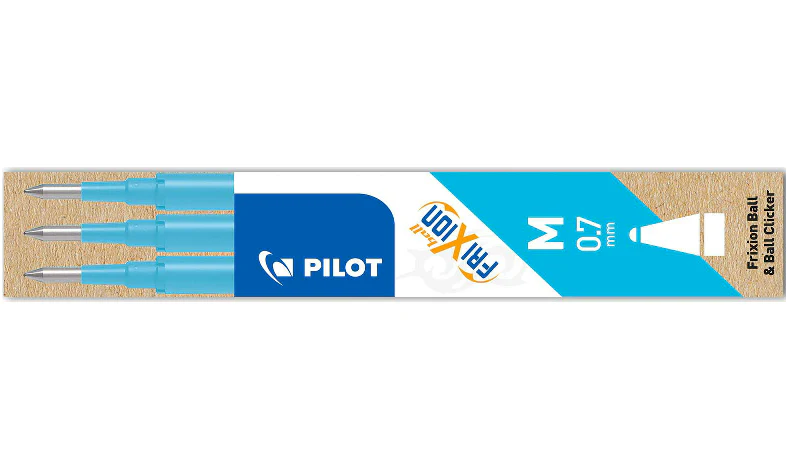Pack de 3 recargas esfer. clicker Pilot Frixion 0.7mm ( Sai com vapor ) - Azul Claro