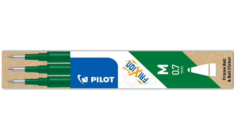 Pack de 3 recargas esfer. clicker Pilot Frixion 0.7mm ( Sai com vapor ) - Verde