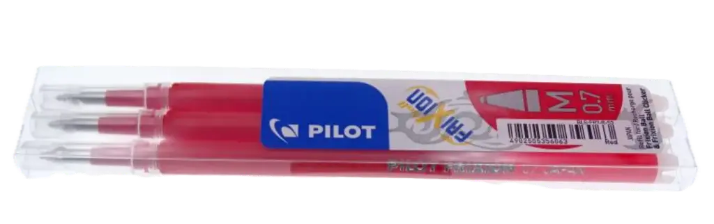 Pack de 3 recargas esfer. clicker Pilot Frixion 0.7mm ( Sai com vapor ) - Vermelho