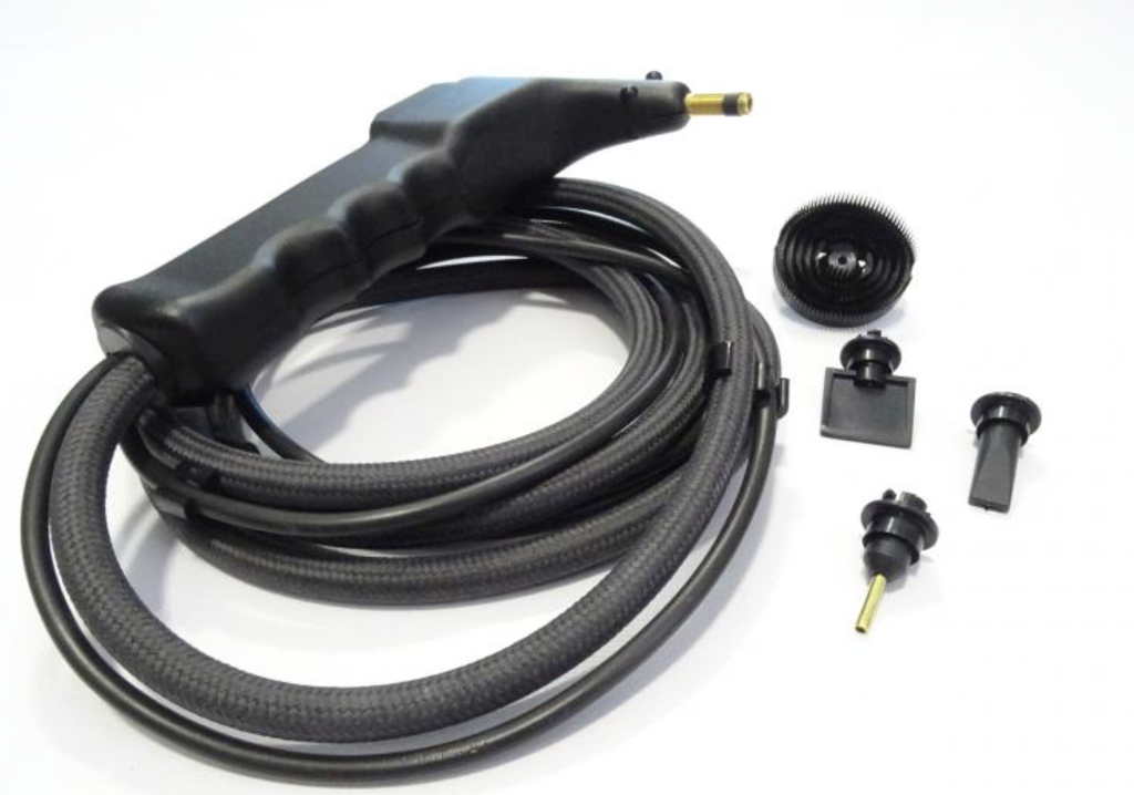 Pistola de Vapor com 4 tipos de bicos de nylon substituíveis, com cabo de 2.3mt e tubo de vapor de 2mt