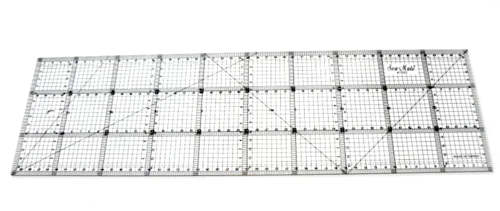 Regua Quilting, 150x500 mm, escala métrica, preta