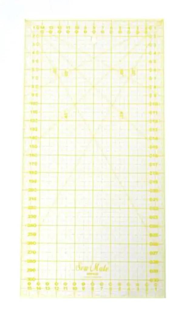 Regua Quilting, 160x320 mm, escala métrica, amarela