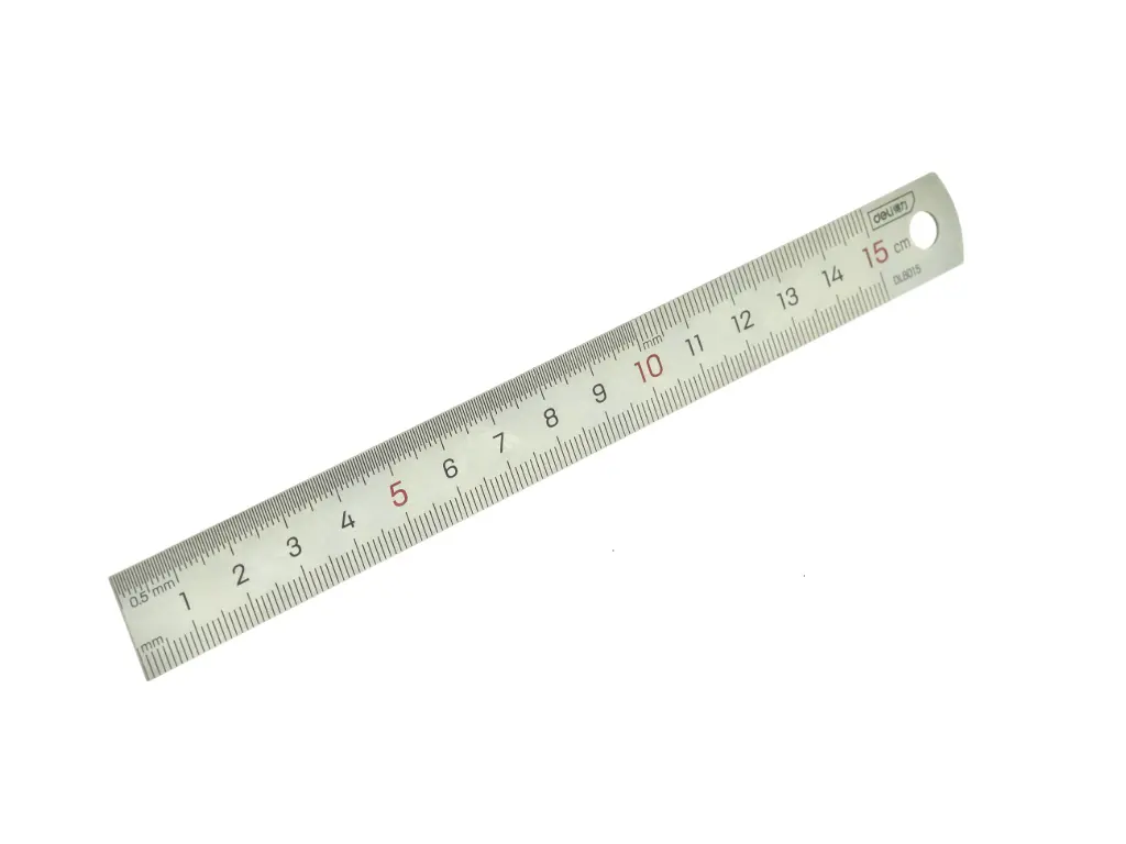 Régua metálica de escala milimétrica 15 cm