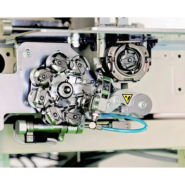 Sistema automatico de troca de caixas de bobine para maquina de costura Juki DDL-9000B