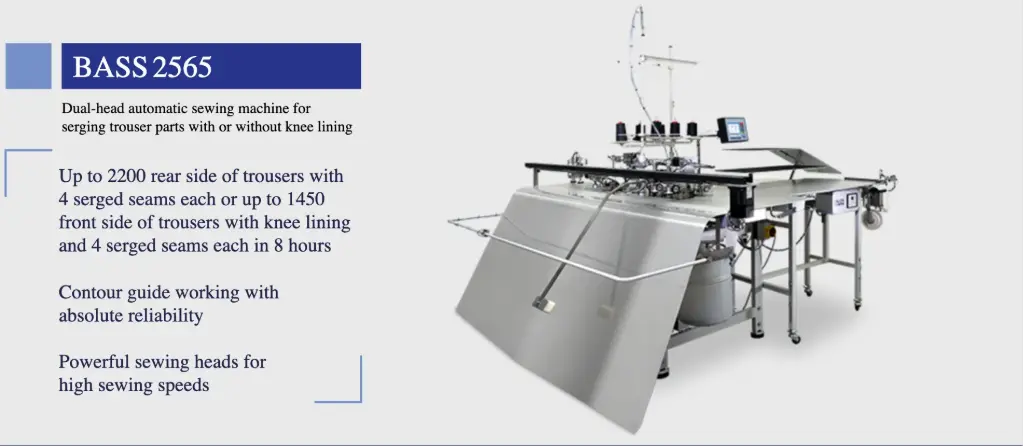 Unidade automatica ASS modelo 2565 para chulear as frentes e traseiros em automatico - 2 cabeças - PRODUÇÃO 8 / H - 550 CALÇAS