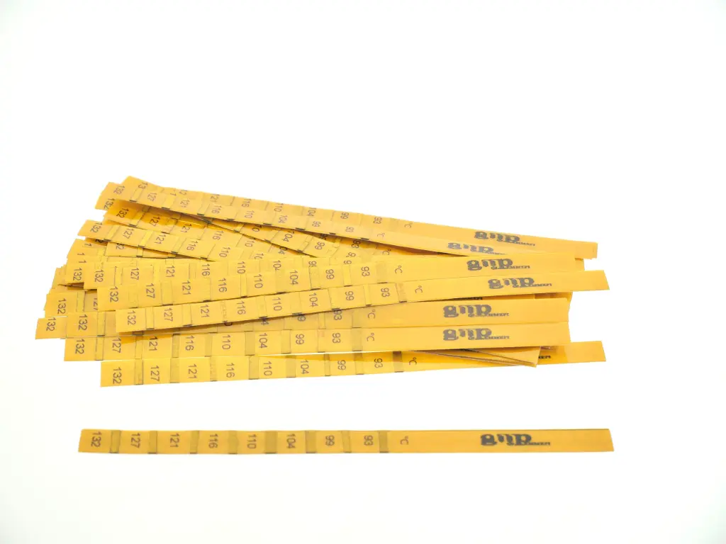 Fita papel para controlo de temperatura (Saca de 40unid.) 93º a 132º 
