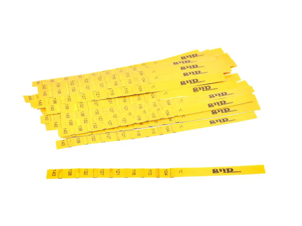 Fita papel para controlo de temperatura (Saca de 40unid.) 104º a 143º  