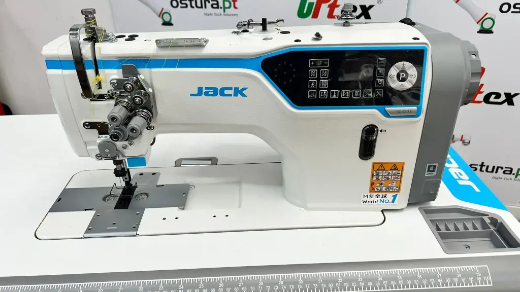Maquina de costura de 2 agulhas Jack 58420J-A-103, com motor servo