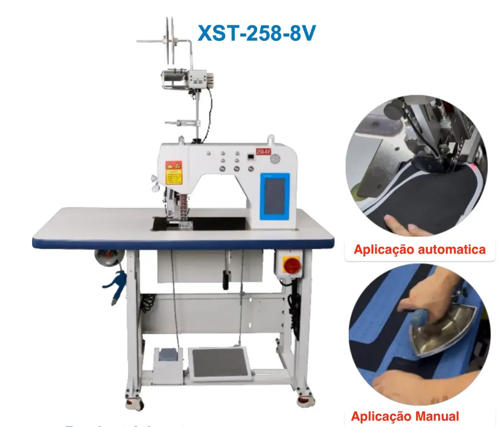 Maquina de colar fitilho em curva Cptex  XST-258-8V