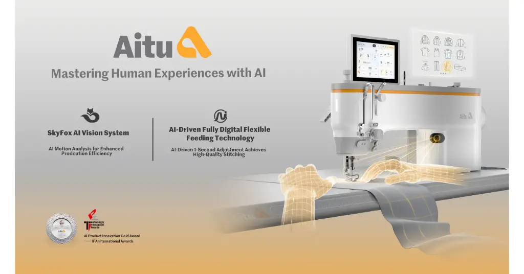 Maquina de costura ponto preso Aitu Ai10 com telecâmara AI e inteligência artificial