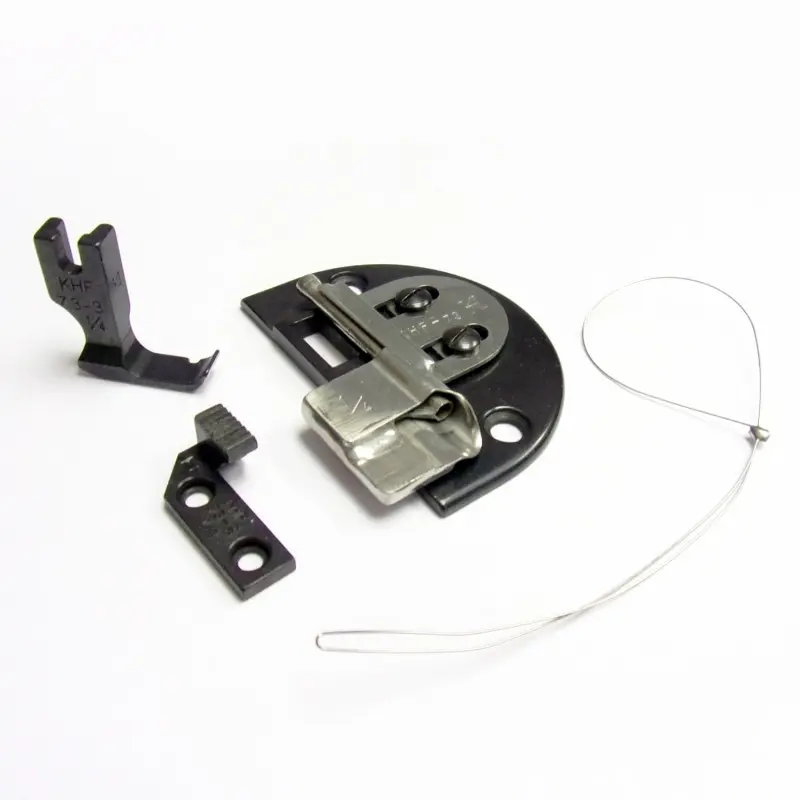 Conjunto de Chapa de agulha  /  espelho, arrasto, calcador e guia para esparguete - entrada 17mm - saida 3.2mm = KHF73