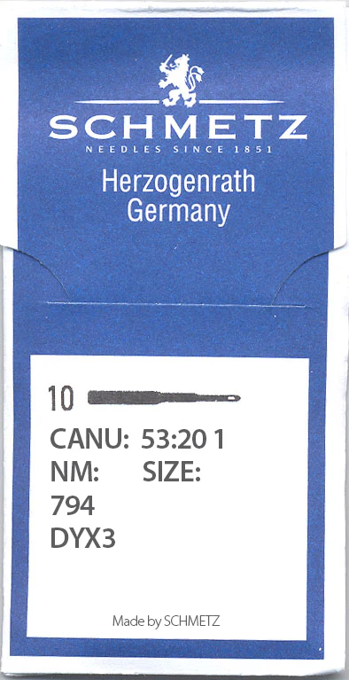 Agulhas Schmetz 794  /  7x3  /  DYX3 - 140 Custom tariff 84523000 Made in DE