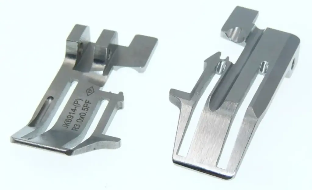 Base de calcador de 2 agulhas arrasto superior para piping 3mm EverPeak (JK6914-(P)R3.0x0.5PF)