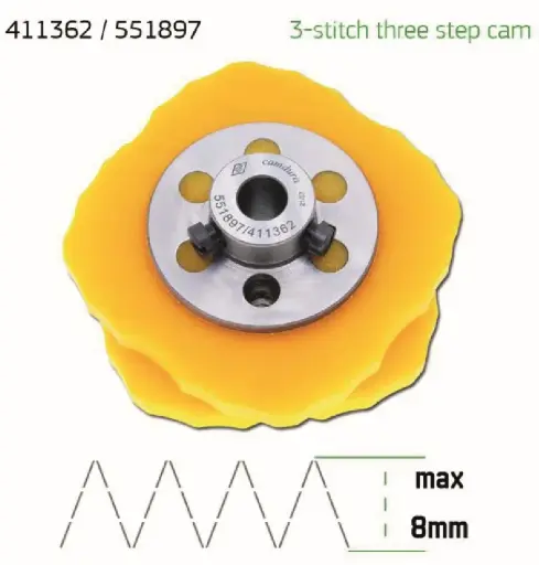 [Ev.551897/411362] Cam de zigzag de 3 pontos 8mm Singer 457 (551897 / 411362) EverPeak
