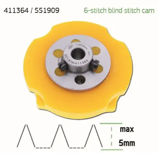 [Ev.551909/411364] Cam de zigzag de ponto invisivel 6 pontos - 5mm Singer 457 EverPeak