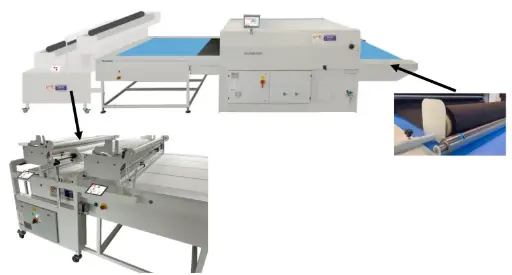 [Gmp.CULLA2+1] Desenrolador e rebobinador automatico no tapete com centralização dupla 2+1 Giemmepi com ecrã touch