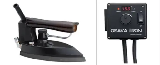 [OskJP.J-4-R(DP)] Ferro com aquecimento a vapor e aquecimento extra elétrico, control electrónico de temperatura J-4-R(DP) 220V Osaka Japan - 1.5Kg, 800W, 90x198mm