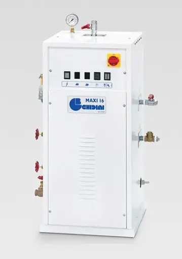 [Ghi.Maxi16] Gerador de vapor Ghidini MAXI 16, com caldeira de 16 litros 15 kw, com uma ou duas saídas de vapor, bomba de água, pressão de funcionamento 4.5Bars = G07S19