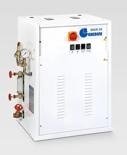 [Ghi.MAXI.24] Gerador de vapor Ghidini MAXI 24, com caldeira de 24.9 litros ( 12 + 12 Kw) 18,5 Kg/h com regulação ajustavel de 1 a 7 Bars 