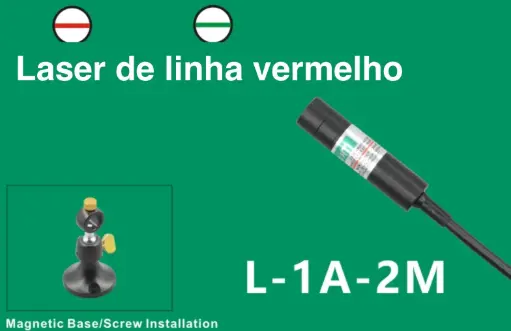 [AOM.L-1A.Line] Laser de linha regulável Verde - 0.5-2mt