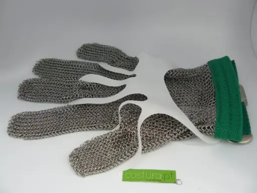 [k.LuvmetXS] Luva metalica pequena (Tamanho XS) Verde