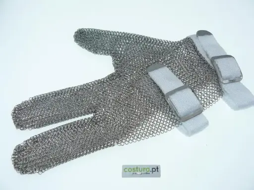 [K.LuvS-3dedos] Luva metalica pequena 3 dedos (Tamanho S) Branca