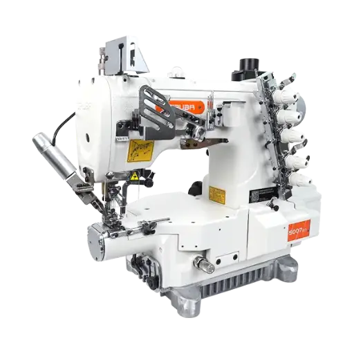 [Sir.S007KD-W122-356/] Maquina de costura Siruba S007KD-W122-356 / FFT / UTT W / TA401UHBA, com braço estreito, arrasto superior, equipada com motor servo, corte de linha e levantamento de calcador