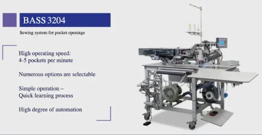 [ASS.3204] Maquina de meter bolsos   /  Bibos ASS 3204 com cabeça Brother 84520-403